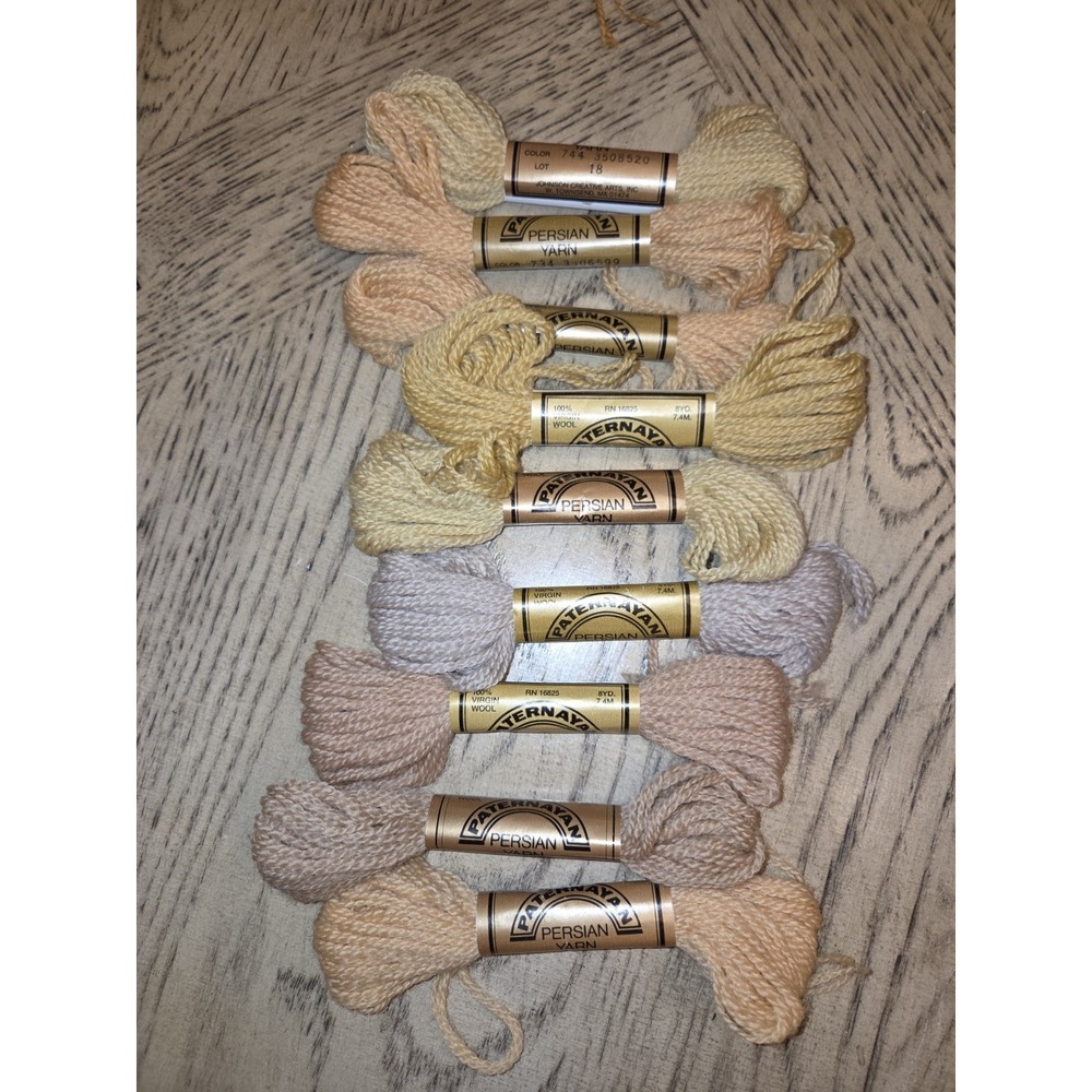 Paternayan Yarn Persian 100% Virgin Wool Yarn Lot New Needlepoint Nuetrals Tan